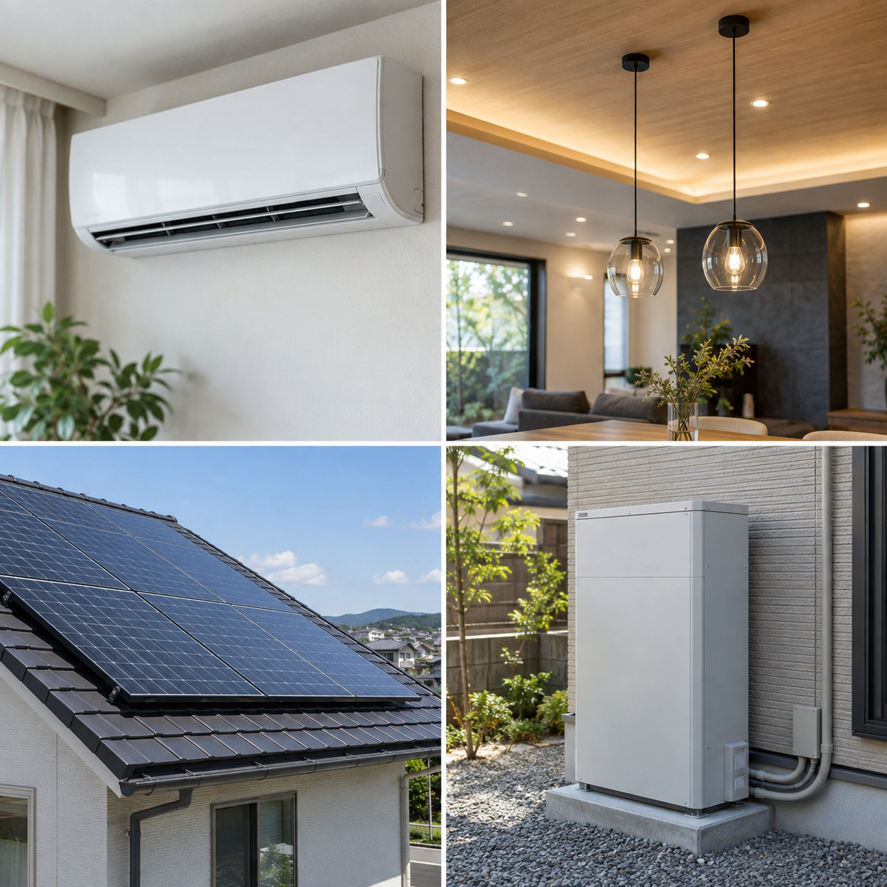 電気・空調・省エネ設備の施工イメージ(4コマ)